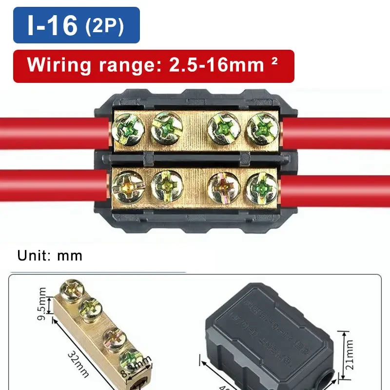 T‑Type Wire Connector ZK Terminal Splitter I-type Brass Clamp Electrical Wire Junction Box for Household Lighting Socket Wiring