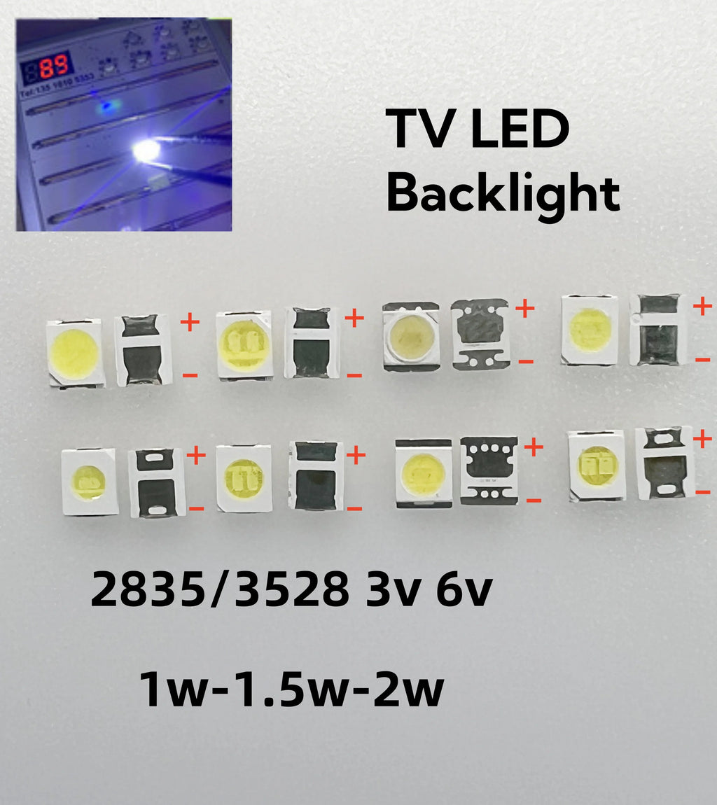 1000pcs 2835 3528 repair LED LCD TV backlight beads MX SEOUL JF 1W-2W 3V 6V cold white light commonly used