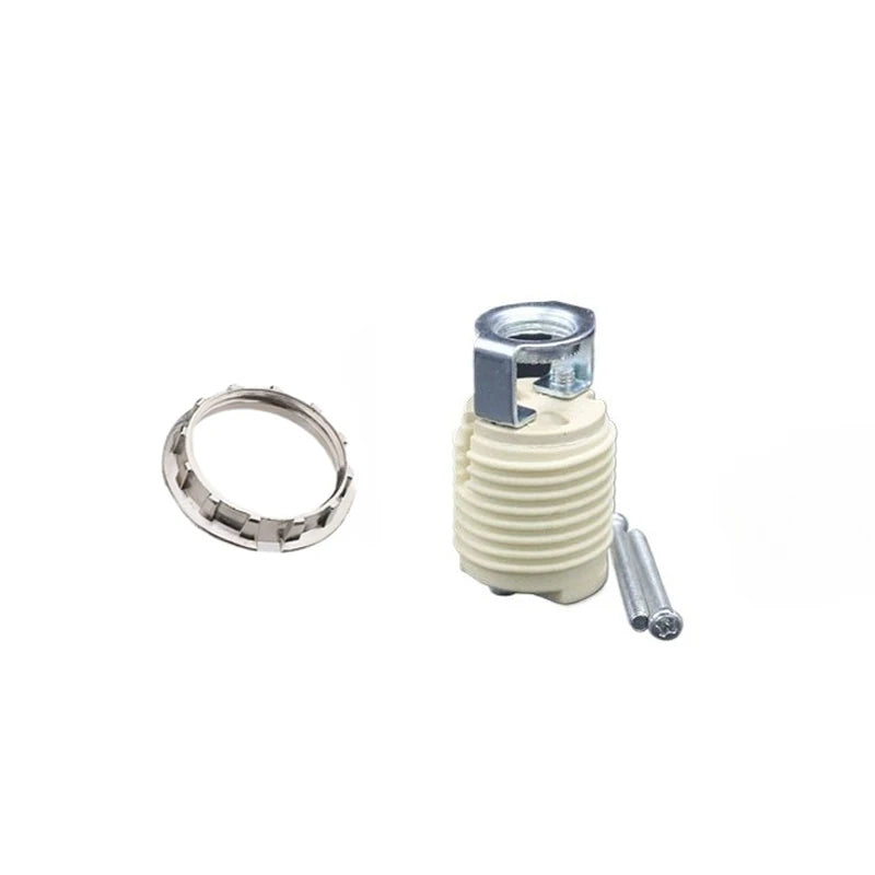 10pcs G9 Ceramic Lamp Holder, White G9 Halogen Light Bulb Base Socket with Ring,G9 Light Base Socket Kit Adapter