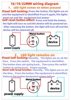 12 16 19 22MM Metal Button Switch LED Light Waterproof Momentary  Self-Locking Car Engine Power Supply 5V 6V12V24V 220V Red Blue