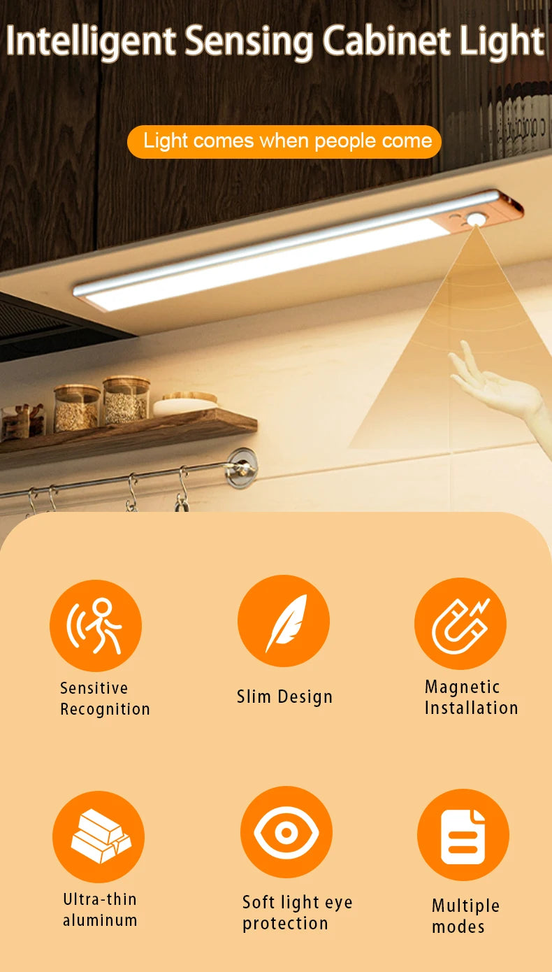 Night Light Motion Sensor LED Light Plug/Rechargeable Lamps Children'S Night Light Wireless Night Lamp for Bedside Table Bedroom