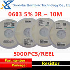 5000PCS SMD Resistor 0603 Accuracy 5% 0 ohm ~ 10M ohm 0 1 10 100 150 330 ohm 1K 2.2K 10K 100K 0R 1R 10R 100R 150R 220R 330R 1M