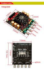 ZK-APTX3 Bt Amplifier Board 2.1 Channel 300W+300W+600W Amplifier Chip Tpa3255 Subwoofer Theater Audio Stereo Equalizer Amp