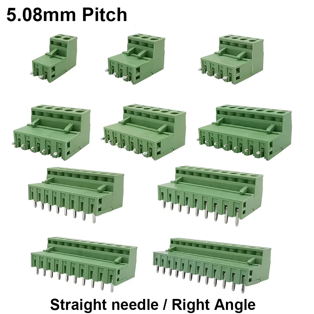 5Pairs 15EDG KF2EDG 3.5mm 3.81mm 5.08mm PCB Screw Terminal Block 2P-12 Pin Male Plug Female Socket Pin Header Wire Connector