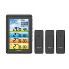 Baldr Wireless Digital Color Weather Station DCF Clock Calendar Barometer Thermometer Hygrometer Trend Forecast 3 Outdoor Sensor