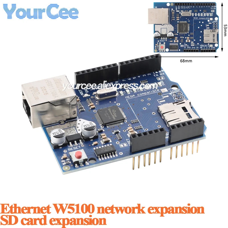2pcs/1pc W5500 USR-ES1 SPI to LAN Ethernet Converter Board Module TCP IP 51 STM32 Microcontroller WIZ820io RC5 W5100 For Arduino