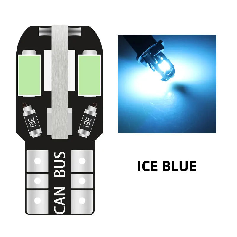 10pcs  W5W Led T10 Canbus Led Bulbs 8Pcs 5730 SMD 168 194 LED Interior Map Dome Lights Auto Clearance Light Parking Signal Lamp
