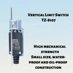 Limit Switch, CNTD TZ‑8107 metal plastic housing 1NO1NC contact, 10A 250VAC IP65 flexible wire rod type, travel sensor for machi