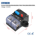 Circuit Breaker Reset Fuse 12v 24v 48v DC 20A-300A 250A Solar Fuse Car Boat Audio Manual Power Protect Fuse Resettable Insurance