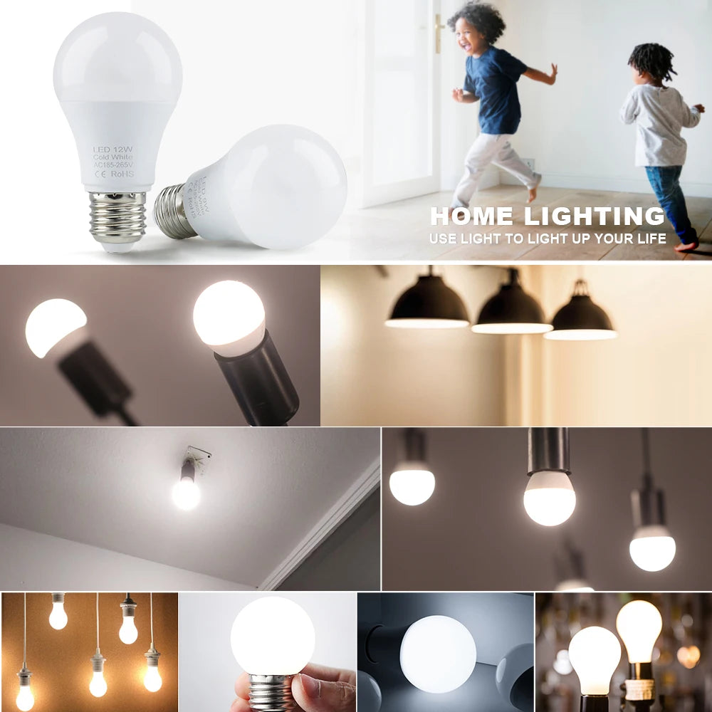 4PACK 220V LED Light Bulbs E27 Spotlights For home SMD2835 6W 9W 12W 15W 18W LED Lamp Saving Cold Warm White Bombilla Ampoule