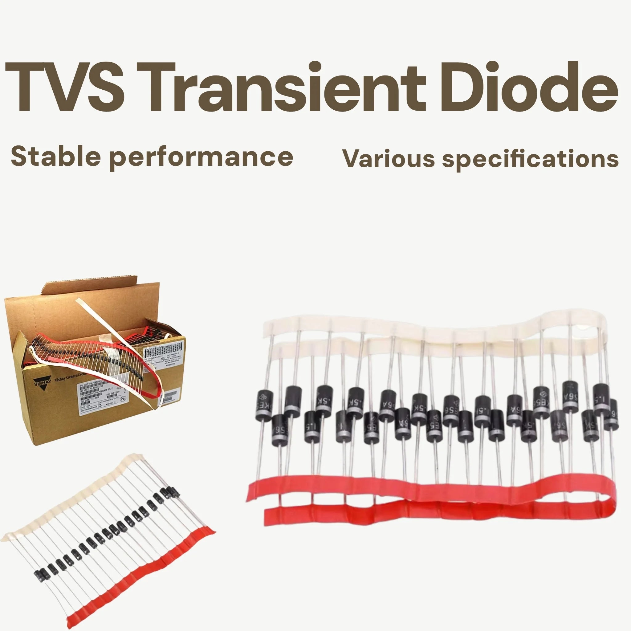 10PCS Unidirectional/Bidirectional TVS Diode 1.5KE 6.8V/7.5V/8.2V/9.1V/10V/11V/12V/13V/15V/16V/18V/20V/22V/24V/27V/30V33V/36V