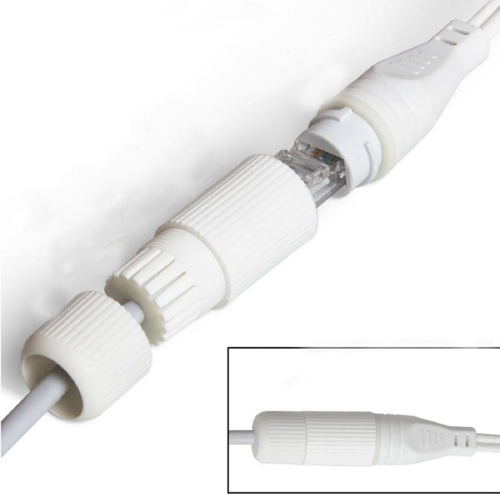 1 to 2 RJ45 Ethernet Splitter Adapter 2 Pack Waterproof Network Connector for Cat5 Cat6 Cable LAN Dual Port Share Internet