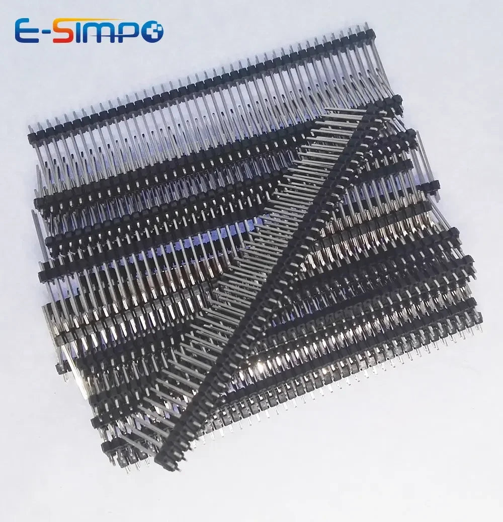 5pcs 2.54mm Pin Header Double Row Single Plastic 2X40P L8.5/9.5/11.4/13/15/21/25/30mm Straight  Gold Board Spacer Male Berg