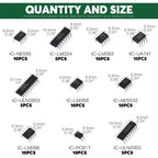 85PCS 10 Types NE555 LM324 LM393 UA741 ULN2803 LM358 LM386 NE5532 ULN2003 PC817 Integrated Circuit DIP IC Combination Chip Kit