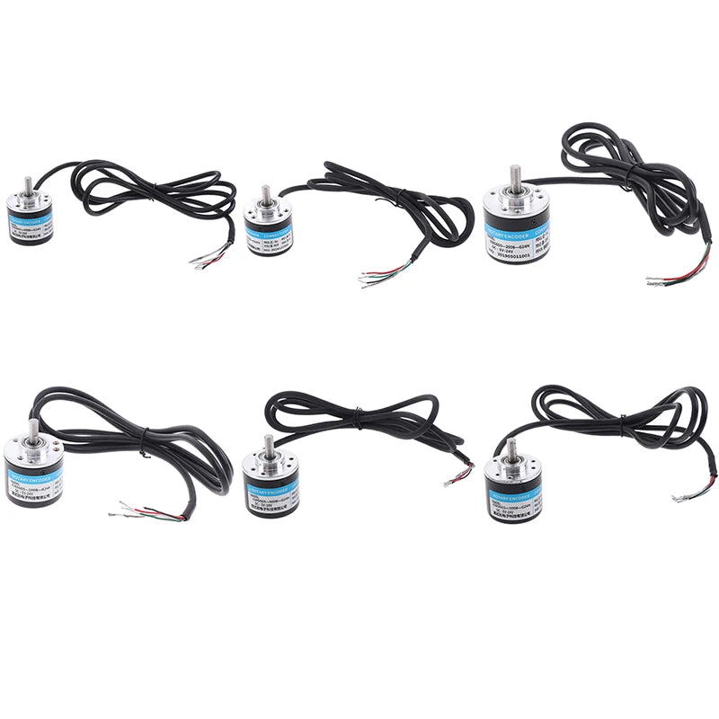 100-600P/R Incremental Photoelectric Rotary Encoder DC 5V-24V Mini Pulse Speed Measuring Sensor