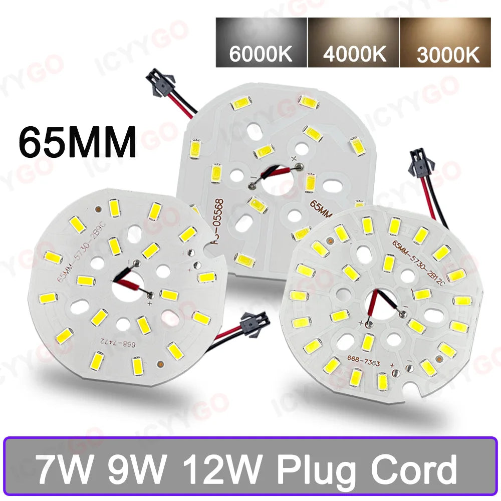 7W 9W 12W  5730 LED Emitting Diode SMD 21-23V 27-29V 36-39V Highlight Lamp Panel LED Board Light White Warm White 65MM