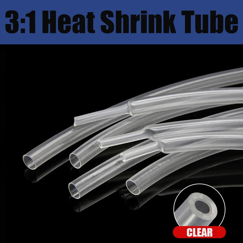 Clear 3M 3:1 Heat Shrink Tube With Glue Diameter 1.6 ~ 19.1mm Dual Wall Polyolefin Insulated Adhesive Lined Shrink Wrap Sleeve