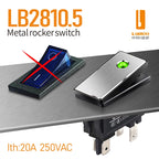 LANBOO High-End Quality Latching  Rocker Switch 20A 16Amp Current Push Button 2no2nc with LED 3-8V/9-24V/220V