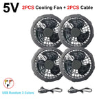 Air Conditioner Vest Cooling Fan 5V or 12V Adjustable Gear High Speed Fan For High Temperature Outdoor Work Fast Cooling DC Fan