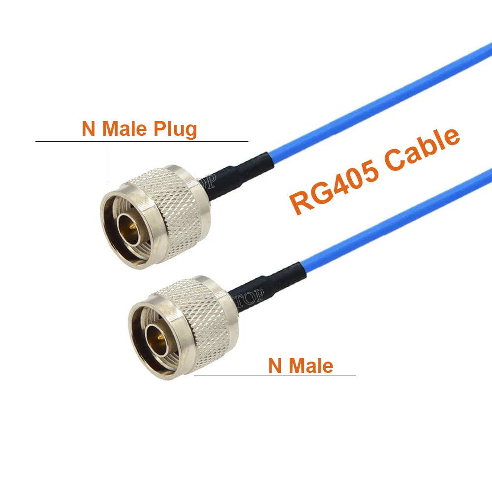 1PCS Blue RG405 Coaxial Cable N Type Male to Male Female to Female Connector RF Jumper Pigtail N Type Extension Cable 10CM~10M