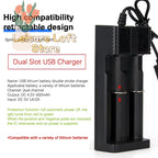 2-Slot Smart 18650 Battery Charger - USB-C Powered Lithium Ion Charger with LED Indicators, Universal Compatibility
