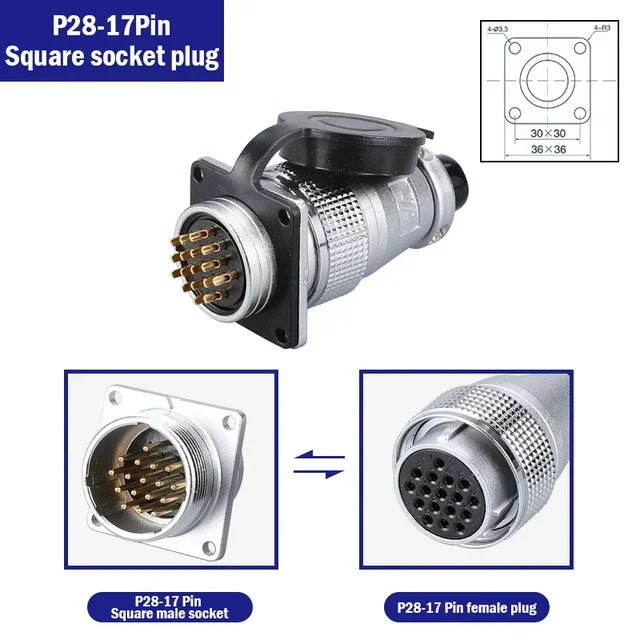 PLS28 P28-2/3/4/5/7/8/10/12/16/17/20/24/26 Pin Aviation Connector Plug WS28 Male Female Plug Socket Connector
