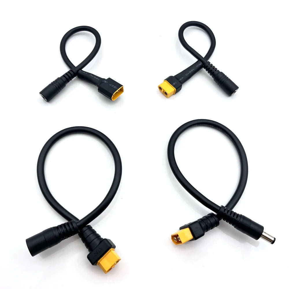 1pcs 10A Ultra-soft XT60 Plug Male Female Connector to  DC 5525/DC5521 Power Cable for Fly Multirotor Field Repairs Apply