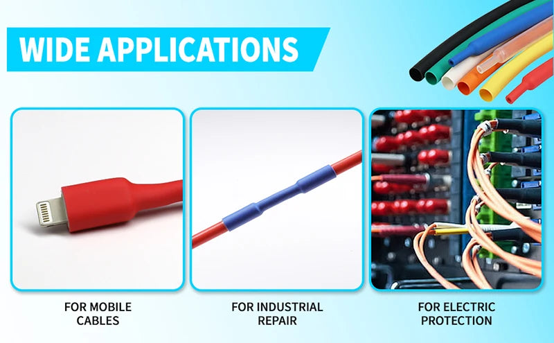 1~20m 3:1 Heat Shrink Tubing With Glue Transparent 1.6~ 50mm Double Wall Adhensive Lined Wire Polyolefin Cable Sleeve Waterproof