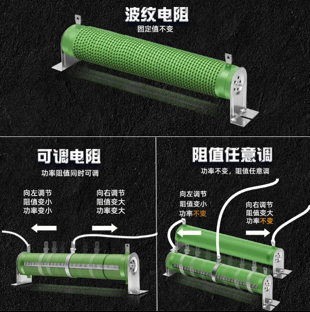 RX20 50W 100W 200W 3000W High Power Adjustable Wirewound Resistance Sliding Rheostat Brake Load 10 20 30 40 50 100 150 500 Ohm