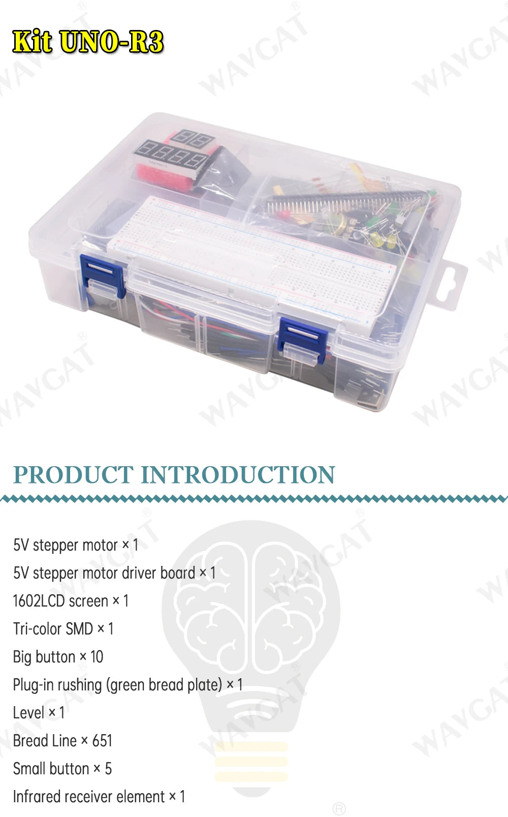Complete Starter Kit for Arduino Uno R3, Includes Uno R3 Board, Breadboard, Motors, LCD, Sensors & Accessories