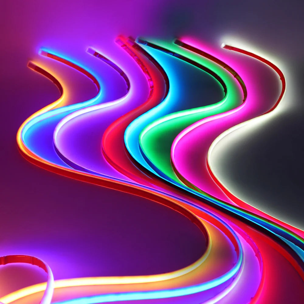 12V 24V COB Led Neon Strip Light Tape Waterproof IP68 320 LEDs Flexible Milk Tube Liner Lighting 10 Colors 0.5m 1m 2m 3m 4m 5m