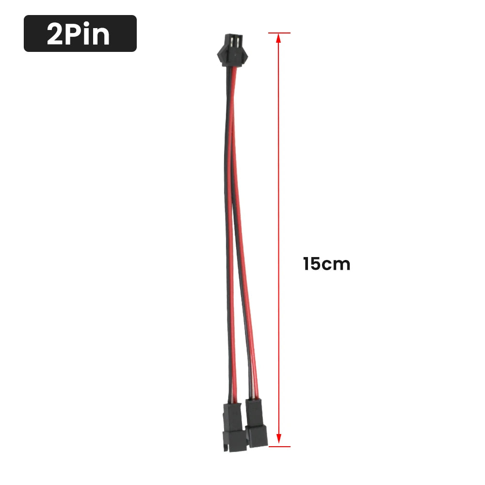 1-50PCS LED Strip Splitter Cable 2Pin/3Pin/4Pin/5Pin/6Pin JST SM Connector 1 Male to 2 Female for WS2811 WS2812 SK6812 RGB/RGBW