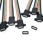 5pcs Type-C USB 3.1 Connector 2Pin 4Pin 6Pin Welding Wire Female Socket Rubber Ring High Current Fast Charging Port