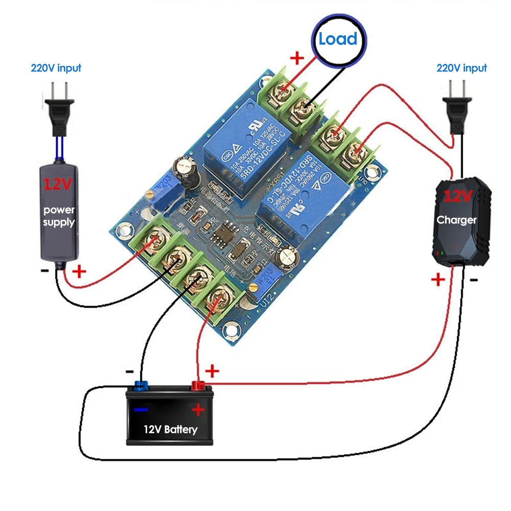 Automatic Switch Relay Module Battery Power Failure Charging Control Board Emergency Circuit Breaker Module Power Supply