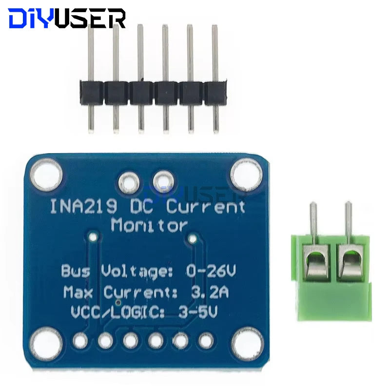 INA219 I2C Bidirectional Current Sensor Module DC 0-26V ±3.2A Power Monitor, 0.1% Shunt Raspberry Pi