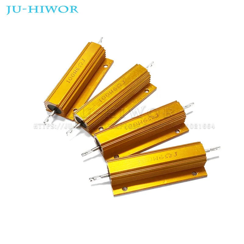 100W RX24 Aluminum Power Metal Shell Case Wirewound Resistor 0.01 ~ 100K 0.1 0.5 1 1.5 2 6 8 10 20 100 150 200 300 1K 10K ohm