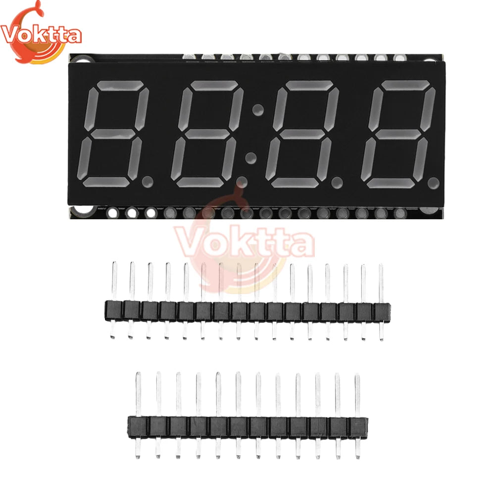 4 Bits Digital LED Display Module DIY Clock Electronic Kits 7 Segment 0.56 inch Time Clock Indicator with HT16K33 Driver Board