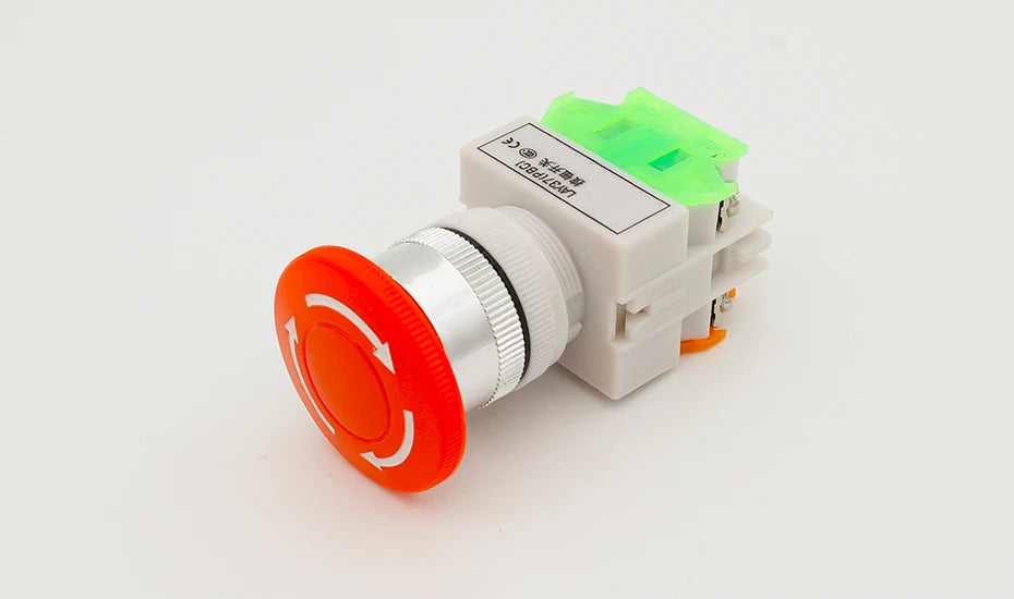 LHLL- Red Mushroom Cap 1NO 1NC DPST Emergency Stop Push Button Switch AC 660V 10A