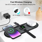 Wireless Charger Pad 3 in 1 for iPhone 17 16 15 Pro Max Fast Dual Wireless Charger for Samsung S25 S24 S23 Xiaomi Charging Pad