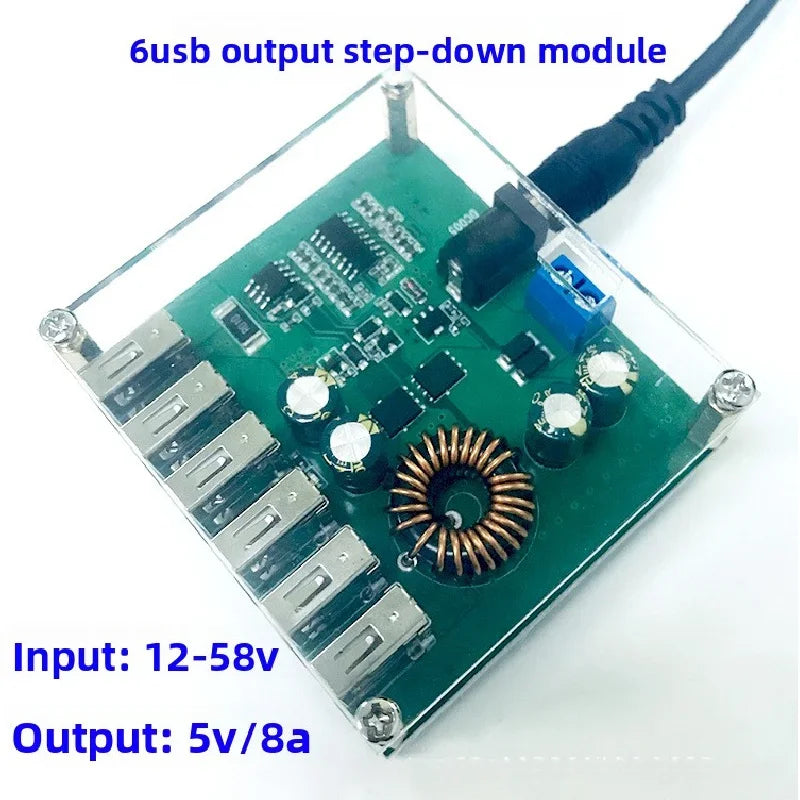 8A DC Step Down Converter 12V 24V 36V 48V to 5V USB Buck Power Module Voltage Stabilizer For Solar Car Motorcycle Battery Chargi
