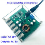 8A DC Step Down Converter 12V 24V 36V 48V to 5V USB Buck Power Module Voltage Stabilizer For Solar Car Motorcycle Battery Chargi