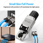 JEYI CAT8/CAT7/CAT6A RJ45 Toolless Ethernet Cable Connector 40Gbps/10Gbps Shielded Network Cable Plug for 22-24AWG STP Lan Cable