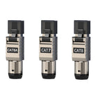 RJ45 CAT6A CAT7 CAT8 Connectors Network Modular Plug Metal Tool Free Easy Termination Plug 2000MHz 40G LAN Cable 22AWG - 24AWG