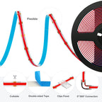 FCOB LED Strip 12V Flexible 5mm 8mm Width High Density Blue White Red Green Pink Yellow Flexible Dimmable RA90 Cob LED Strip