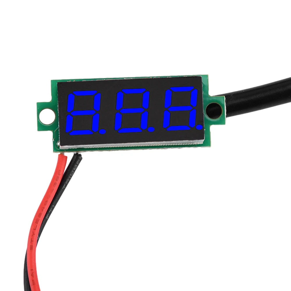 DC4-28V 0.28-inch Mini Two-Line Digital Thermometer Tester LED Display DS18B20 Waterproof Metal Probe -50 ℃~125 ℃