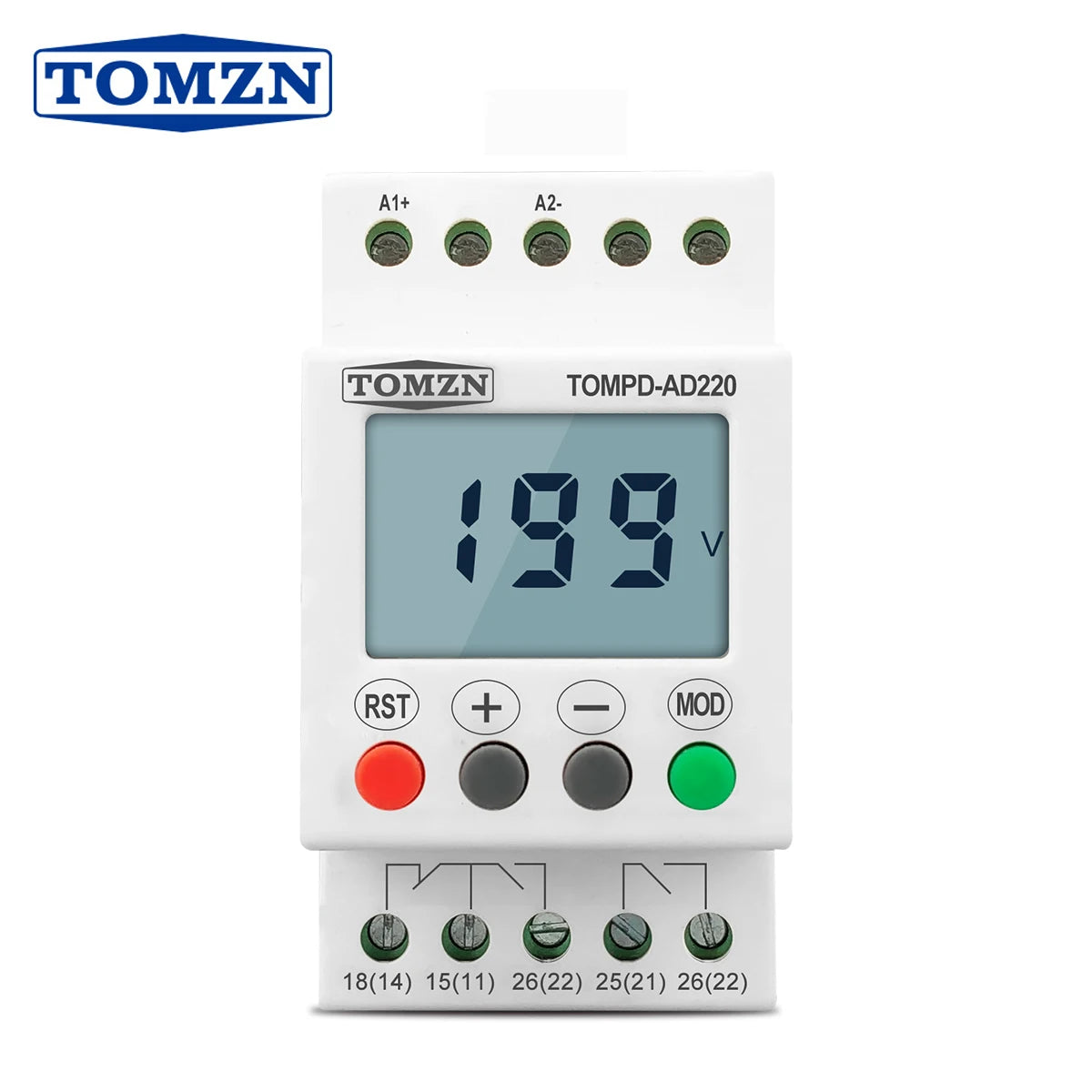 TOMZN AC DC 110V-240V DIN Rail Over and Under Voltage Protection Monitoring Relays Protector