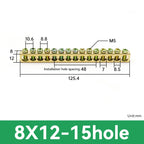 1 PCS Multi Specification Brass Ground Strip 5/6/7/8/9/10/12/15/20 Hole Brass Rod Grounding Terminal Ground Bar Terminal Strip