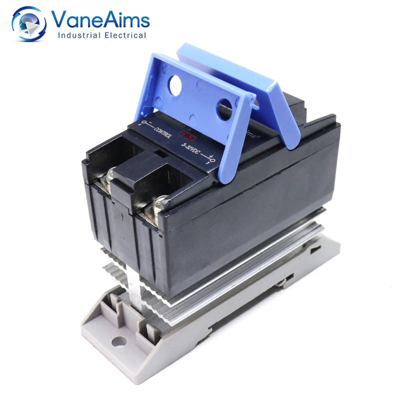 Solid State Relay VaneAims Din Rail Mounting Single Phase SSR With Heat Sink 10A-120A DC Control AC DC Control DC AC Control AC