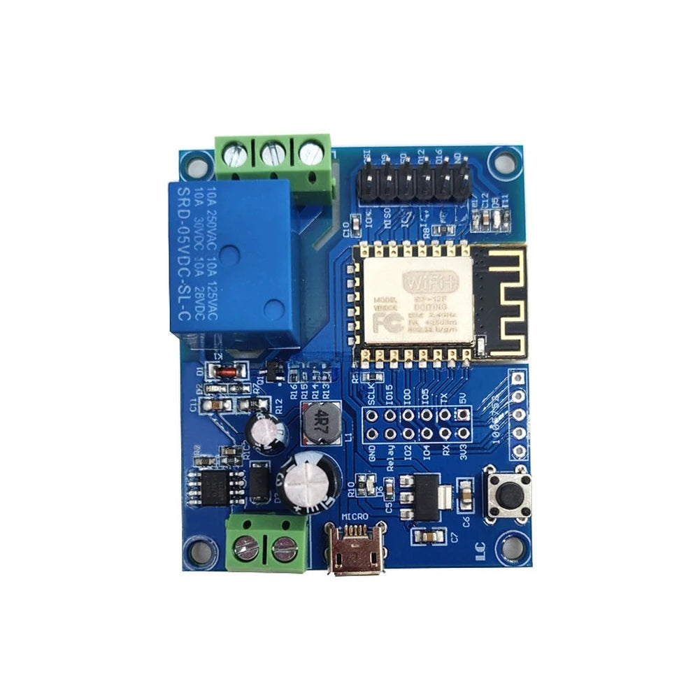 DC5-80V Input For ESP8266 Relay Module Compatible with ESP-12F Board for IoT Prototyping and Wireless Control Applications