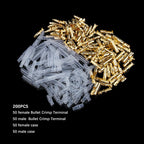 200PCS 50 Set 3.9mm Male Female Motorcycle Bullet Connector Socket Classic TerminalS For Cable Wire of 1.0 mm to 2.5 mm
